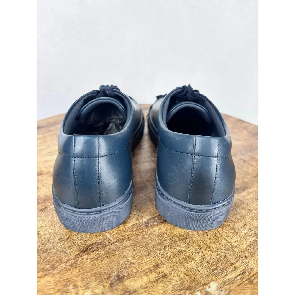 Wolf & Shepherd Leather Sneakers Men’s 9.5 Black Minimal Luxury Casual Shoes
